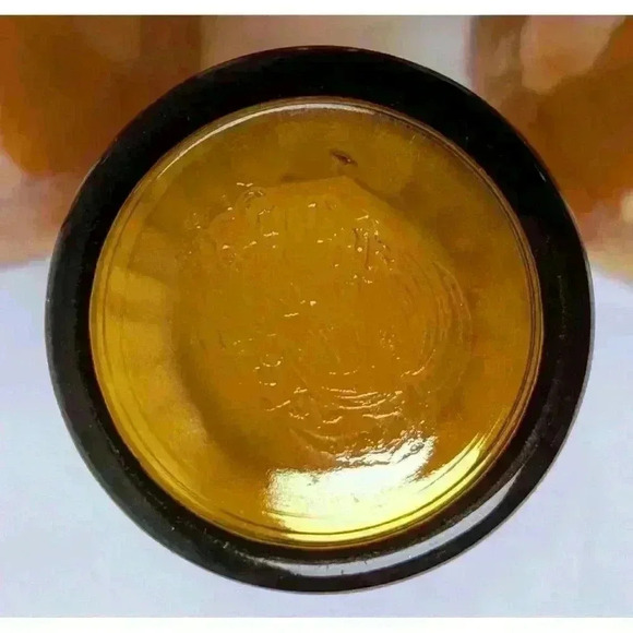 Set Of 4 Iridescent Carnival Drinking Glasses Fruit Motif 4" x3-1/4" Amber Color - Picture 9 of 14